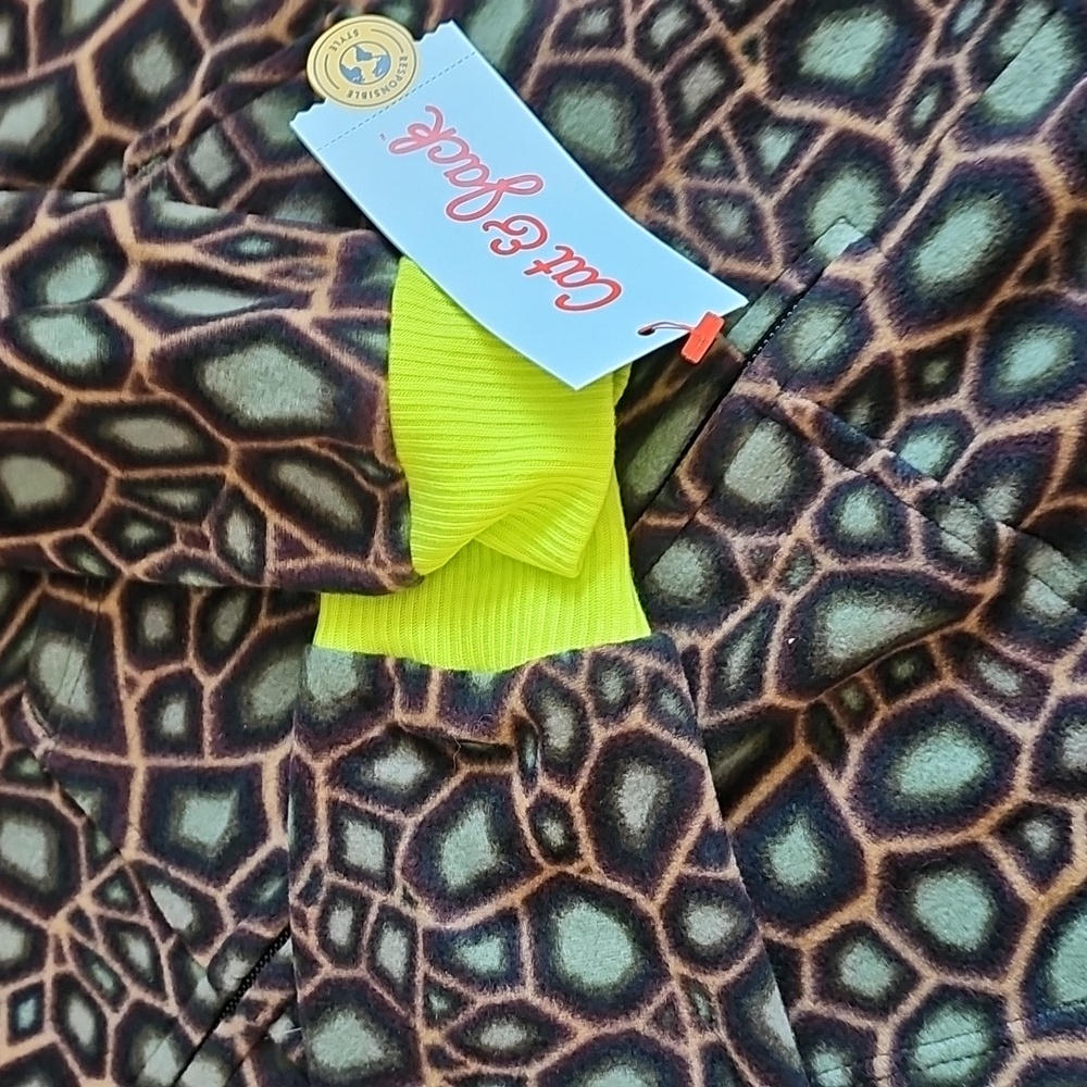 Cat & Jack Boy's Small Neon Accented Pajama One Piece Pajamas With Hood - Picture 7 of 8